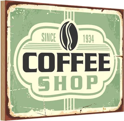 Zdjęcie produktu dla vianmo Drewniany znak 20x30 cm Kaffee Coffee Shop since 1934