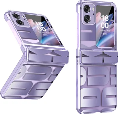 Produktbild von Hülle für Oppo Find N2 Flip Hülle mit Scharnierschutz, Galvanisierter Klar Schutzhülle Lila