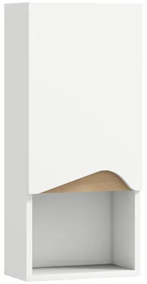 Produktbild von Badezimmerschrank Wandschrank mit Soft-Close-Tür und offenem Fach 30 x 17 x 67 cm Weiß