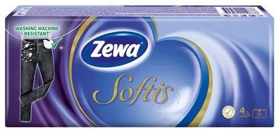Papierové vreckovky, 4-vrstvové, 10x9 ks, ZEWA "Softis", klasický
