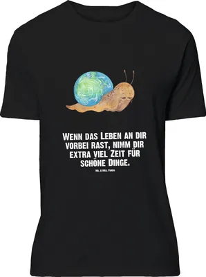 Produktbild von Mr. & Mrs. Panda Größe L T-Shirt Schnecke Sir - Schwarz - Geschenk, mit Spruch, Schnecken, Tshirt, Shirt, Lustige Sprüche, Lebenszeit, Motivation, Weisheit, Zeit nehmen