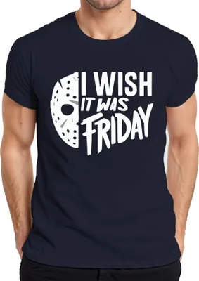 Obrázek produktu pro Freitag13 Grusel Halloween Herren T-Shirt, Navy, XL