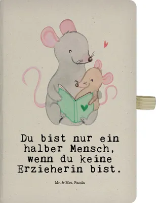 Produktbild von Mr. & Mrs. Panda Kladde Erzieherin Herz - Transparent - Geschenk, Ausbildung, Notizbuch A5, Journal, Lustig, Skizzenbuch, Adressbuch, Kindergarten, Studium, Spruch