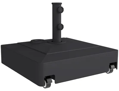Produktbild von Sonnenschirmständer mit Rädern, Befüllbar mit 61 kg Sand/40 kg Wasser, Für Schirmstangen mit Ø35, 38, 48 mm, Schwarz