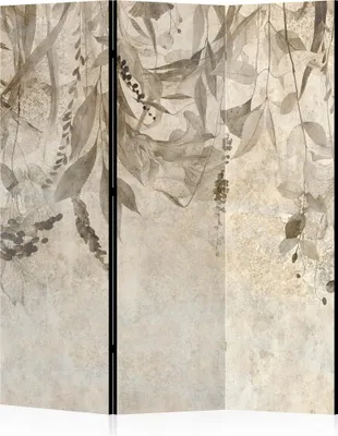 Produktbild von LUMASOUL Paravent doppelseitiger, Paravent Raumteiler Innen, Blätter Motiv, 135x172 cm