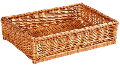 Produktbild von Tablett aus rotem Rattan, 40X30H10 cm