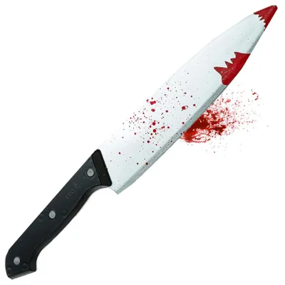 Immagine prodotto di Coltello finto insanguinato - come accessorio per Halloween e carnevale - circa 34 cm - ingannevolmente reale per costumi horror
