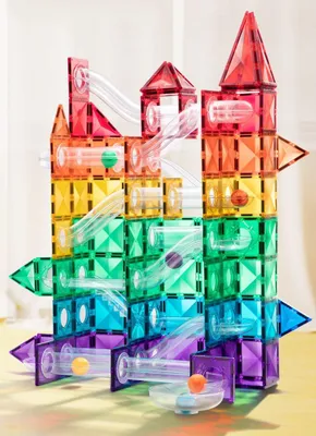 Image de MiDeer Jeu de construction magnétique multicolore avec circuit à billes – 100 pcs