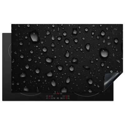 Produktbild von KitchenYeah© Herdabdeckplatte Tropfen - Schwarz - Wasser , 85x52cm, Küche Deko, Glaskeramikkochfeld Herdabdeckung, Abdeckplatte fùr Kochfeld