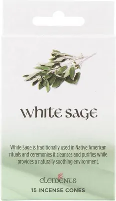 Produktbild von Elements Räucherkegel White Sage (Weißer Salbei), Box mit 12 Packungen SD1407 (Einheitsgröße) (Grün)