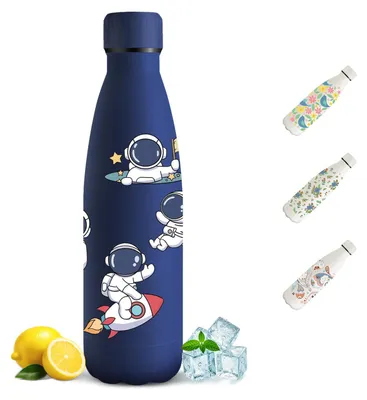 Produktbild von Edelstahl Trinkflasche 500ML Kinder, BPA-frei, doppelwandig, Sport