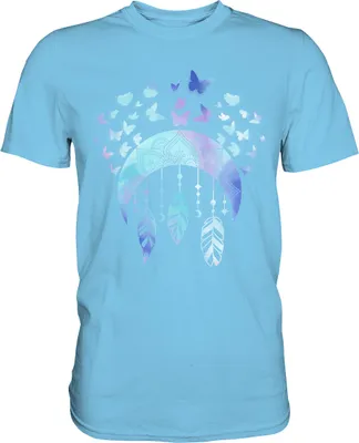 Produktbild von Pastel Schmetterling T-Shirt – Sky Blue / S