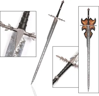 Produktbild von Ringgeist Schwert inspiriert aus Der Herr der Ringe, Edelstahl-Klinge, 134 cm, mit Wandhalterung – Dekoschwert JT6242