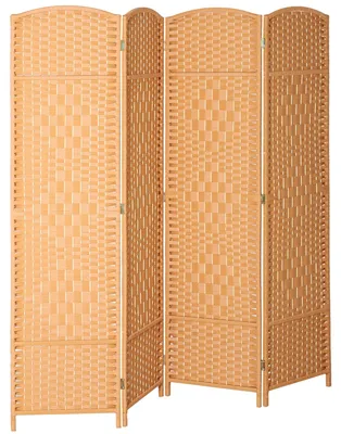 Immagine prodotto di Pannello divisorio per ambienti, composto da 4 elementi intrecciati | Colore: Marrone | Dimensioni: 180x1,7x180 cm