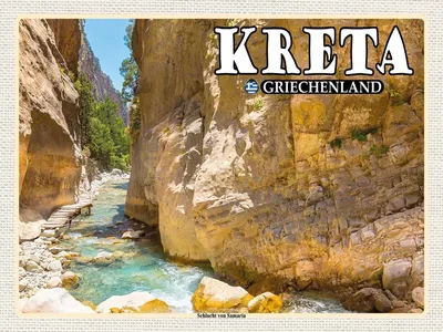 Image de vianmo Panneau en bois 30x40 cm Kreta Griechenland Schlucht von Samaria