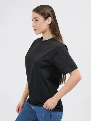 Produktbild von Oversize T-Shirt Damen – Größe M – Schwarz – 100% Baumwolle – Bequem, Streetwear