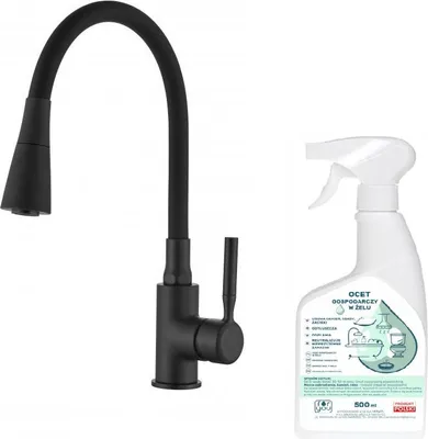 Produktbild von Pogo Plus schwarzer Spültischhahn BZ-80-P04 + gratis Haushaltsessiggel