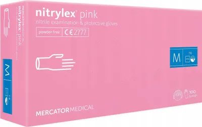 Produktbild von Nitrilhandschuhe 100 Stück 8-M Nitrylex Pink