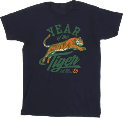 Produktbild von Netflix - "Stranger Things Hawkins Year of The Tiger 86" T-Shirt für Herren BI45668 (M) (Marineblau)