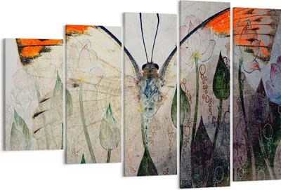 Produktbild von Bild auf Leinwand - Leinwandbild - Schmetterling Abstraktion - 150x100cm - Wand Bild - Wanddeko - Leinwanddruck - Bilder - Kunstdruck - Wanddekoration - Leinwand bilder - Wandkunst - EG150x100-4081