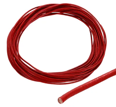 Produktbild von Rundes Lederband - 1,5 mm Durchmesser - Für Schmuckherstellung und Bastelprojekte - Rot - 10 m Länge