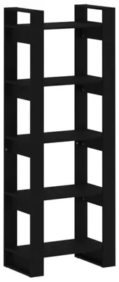 Obrázok produktu pre vidaXL Regál na knihy / Rozdeľovač izieb čierny 60x35x160 cm Masívne drevo