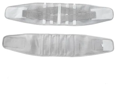 Produktbild von Grauer, atmungsaktiver, verstellbarer Bauchbandage-Stützgürtel zur Taillenbelastung und Schmerzlinderung (L)