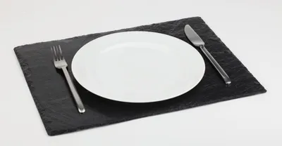 Produktbild von Naturschieferplatte 45 x 30 cm, Materialstärke 6-9 mm, mit möbelschonenden Füßchen