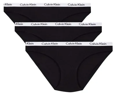 Produktbild von Calvin Klein Damen 3er Pack Slips Bikini Form Baumwolle mit Stretch, Schwarz, L