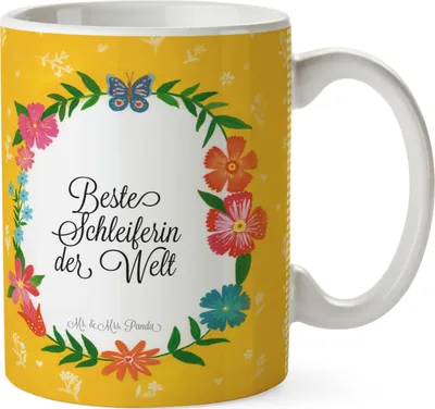 Produktbild von Mr. & Mrs. Panda Tasse Schleiferin - Geschenk, Teetasse, Kaffeetasse, Trinkbecher, Gratulation, Kaffeebecher, Studium, cappuccinotasse, Berufsausbildung, Berufsschule