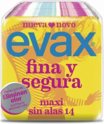 Produktbild von Evax Fina & Segura Maxi Damenbinden Ohne Flügeln 14 Einheiten