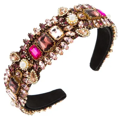 Immagine prodotto di Cerchietto in velluto con perle e strass per donne