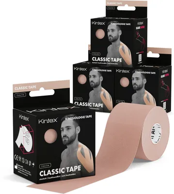 Produktbild von 4 Rollen Kintex Kinesiologie Tape Classic 5 cm x 5 m  Beige