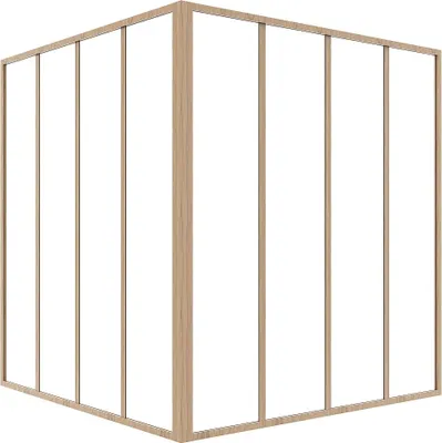 Produktbild von Verglaste industrielle Eckwand aus pulverbeschichtetem Aluminium - B 120 x B 120 x H 130 cm - Natürliches Licht - BAYVIEW