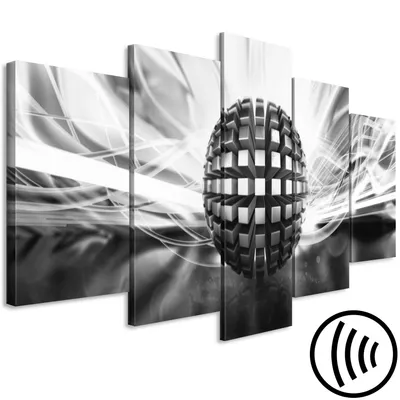 Image de Tableau acoustique Effet 3D 200 x 100 cm Tableaux Mousse acoustique Absorbeur acoustique haute performance Toile insonorisante 5 pièces Tableau mural Acoustique intérieure Isolation acoustique Abstrait a-A-0361-b-n