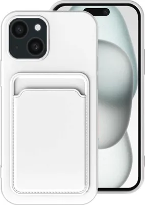 Immagine prodotto di Smartphonica Custodia per iPhone 15 Plus con portacarte - Custodia in TPU con portacarte - Bianco