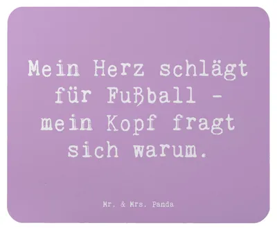 Produktbild von Mr. & Mrs. Panda Mousepad Spruch Fußball Liebe - Lavendeltraum - Geschenk, pc mausunterlage, Teamsport, mousematte, Sportart, Leidenschaft, Sportler Geschenke, Mauspad