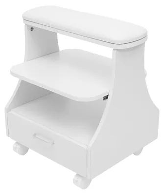 Image de Chariot à cosmétiques portable, conception à 3 niveaux, facile à déplacer, blanc