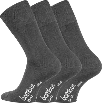 Produktbild von TippTexx 24 6 Paar Bambus Socken, DIE Geruchs-Killer, Anthrazit, Größe 35-38