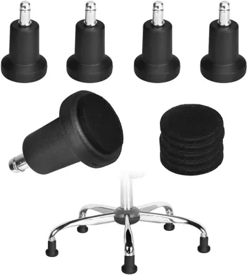 Zdjęcie produktu dla Podkładki pod meble 5 sztuk, Okrągłe ślizgacze z filcowymi podkładkami, 50 mm, do krzesła biurowego, bez kółek