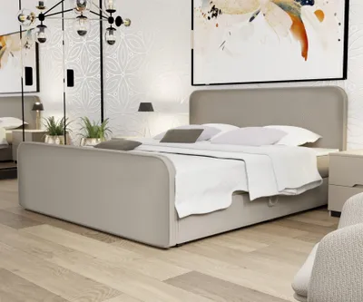 Produktbild von Boxspringbett Schlafzimmerbett MABEL 180x220cm Stoff Brooklyn Mud