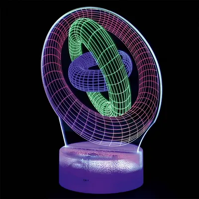 Immagine prodotto di Anelli luminosi a LED tridimensionali.