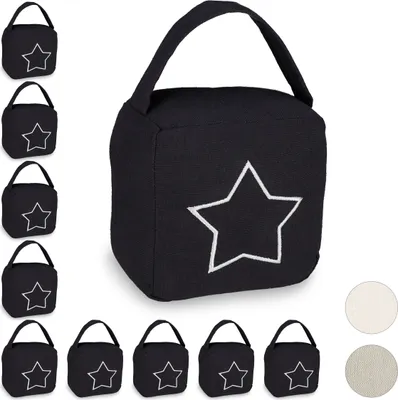 Produktbild von relaxdays 10 x Türstopper Sack Stern schwarz