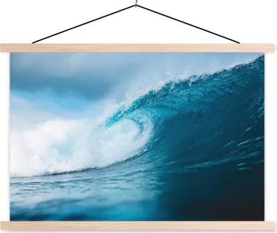 Produktbild von MuchoWow® Textilposter Meer - Golf - Surfen 60x40 cm mit holzfarbenen Rahmen - Bilder