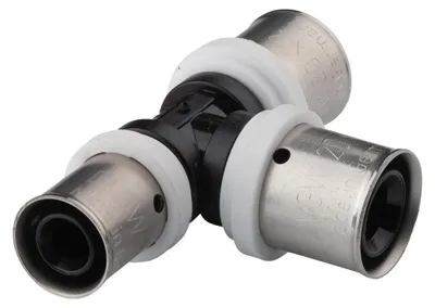 Produktbild von Aluverbund Pressfitting Selfio-Press T-Stück PPSU reduziert 20 x 2 - 20 x 2 - 16 x 2 TH + U Kontur DVGW