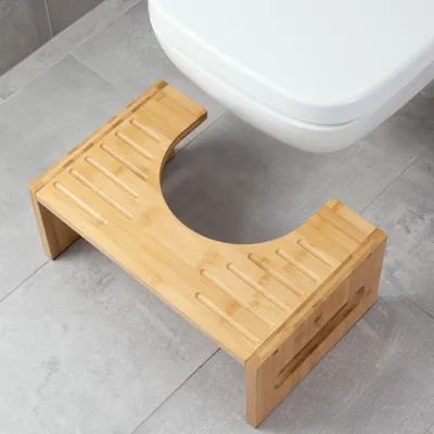 Produktbild von Navaris Bambus Toilettenhocker WC Hocker - Toiletten Fußbank aus Holz - Anti Verstopfung - Fußstütze für Erwachsene und Kinder - Klohocker