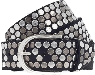 Produktbild von B.Belt Damen Gürtel - Nietengürtel, Vollrindleder, Dornschließe, Handarbeit Schwarz 80 cm