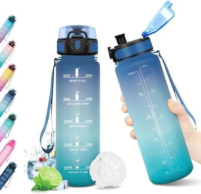 Produktbild von Motivierende Kinder Trinkflasche - 500 ml Sportflasche, zeitfreies Leck, BPA-frei für Schule und Sport