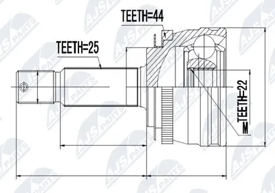 Produktbild von NTY Gelenksatz Antriebswelle Vorne Links Getriebeseitig Vorne Rechts für HYUNDAI GETZ (TB) NPZ-HY-540