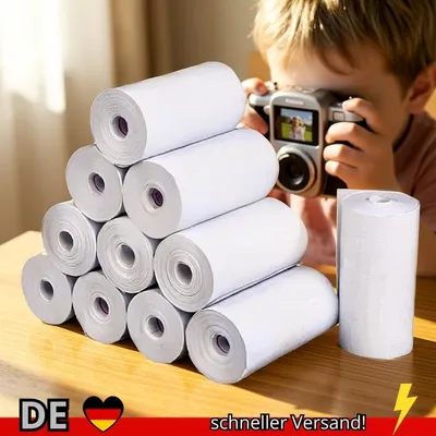 Produktbild von 10 Rollen 57x25 MM Thermopapier Weiß Kinder Kamera Instant Print Druckpapier